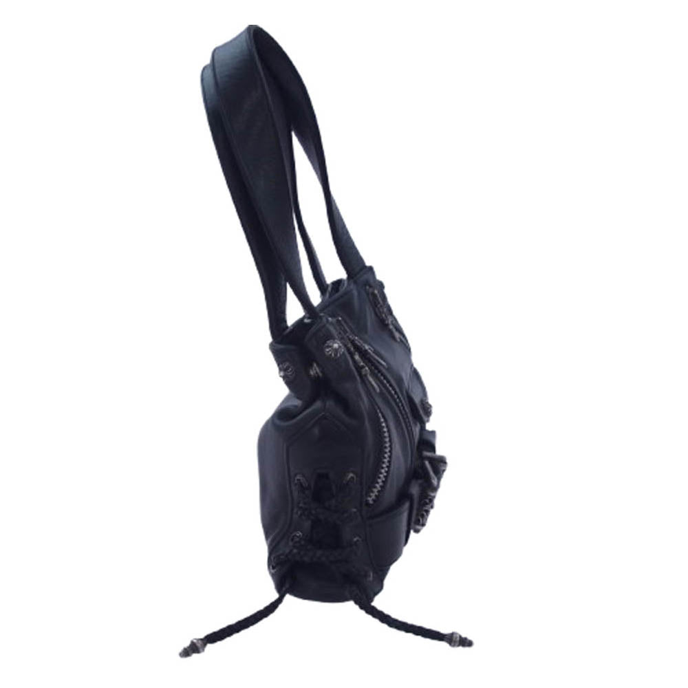 CHROME HEARTS クロムハーツ（原本有） JJ DEAN SMALL JJディーン スモール レザー ライダース ハンド バッグ ブラック系【中古】