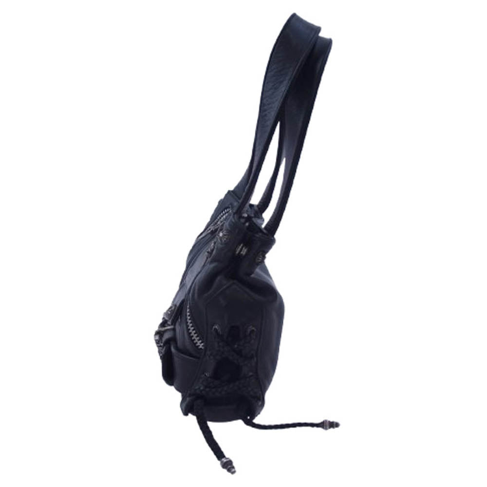 CHROME HEARTS クロムハーツ（原本有） JJ DEAN SMALL JJディーン スモール レザー ライダース ハンド バッグ ブラック系【中古】