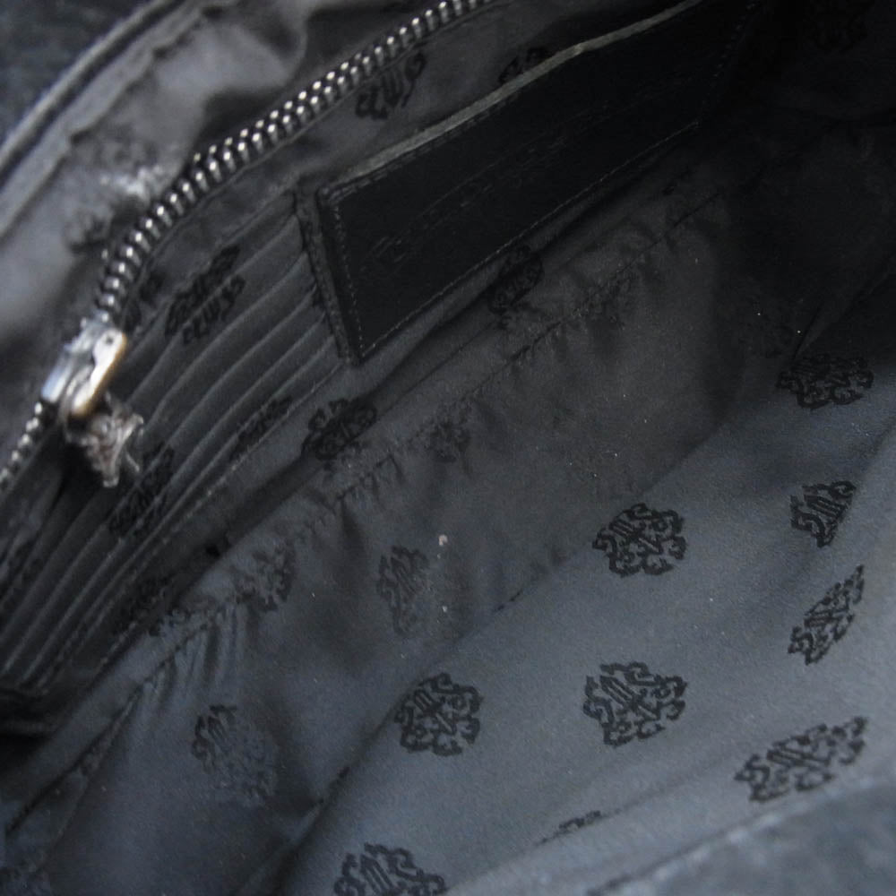CHROME HEARTS クロムハーツ（原本有） JJ DEAN SMALL JJディーン スモール レザー ライダース ハンド バッグ ブラック系【中古】