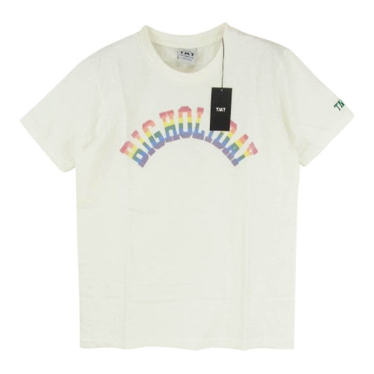 TMT ティーエムティー TCS-S12SP10 BIGHOLIDAY ロゴ コットン 半袖 Tシャツ オフホワイト系 M【新古品】【未使用】【中古】