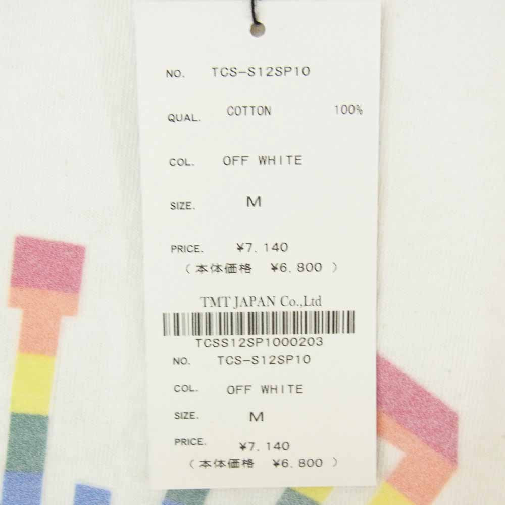 TMT ティーエムティー TCS-S12SP10 BIGHOLIDAY ロゴ コットン 半袖 Tシャツ オフホワイト系 M【新古品】【未使用】【中古】