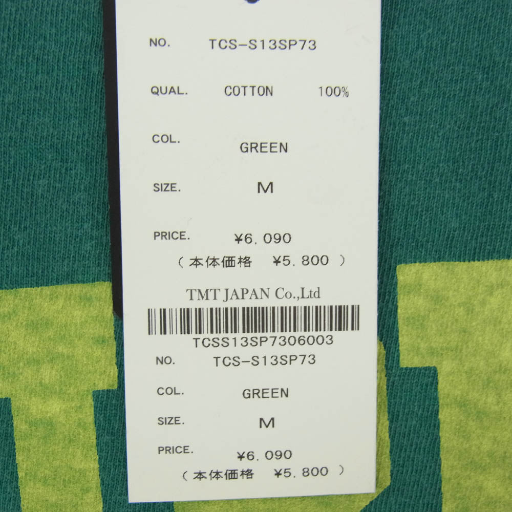 TMT ティーエムティー TCS-S13SP73 MALIBU ロゴ コットン 半袖 Tシャツ グリーン系 M【新古品】【未使用】【中古】