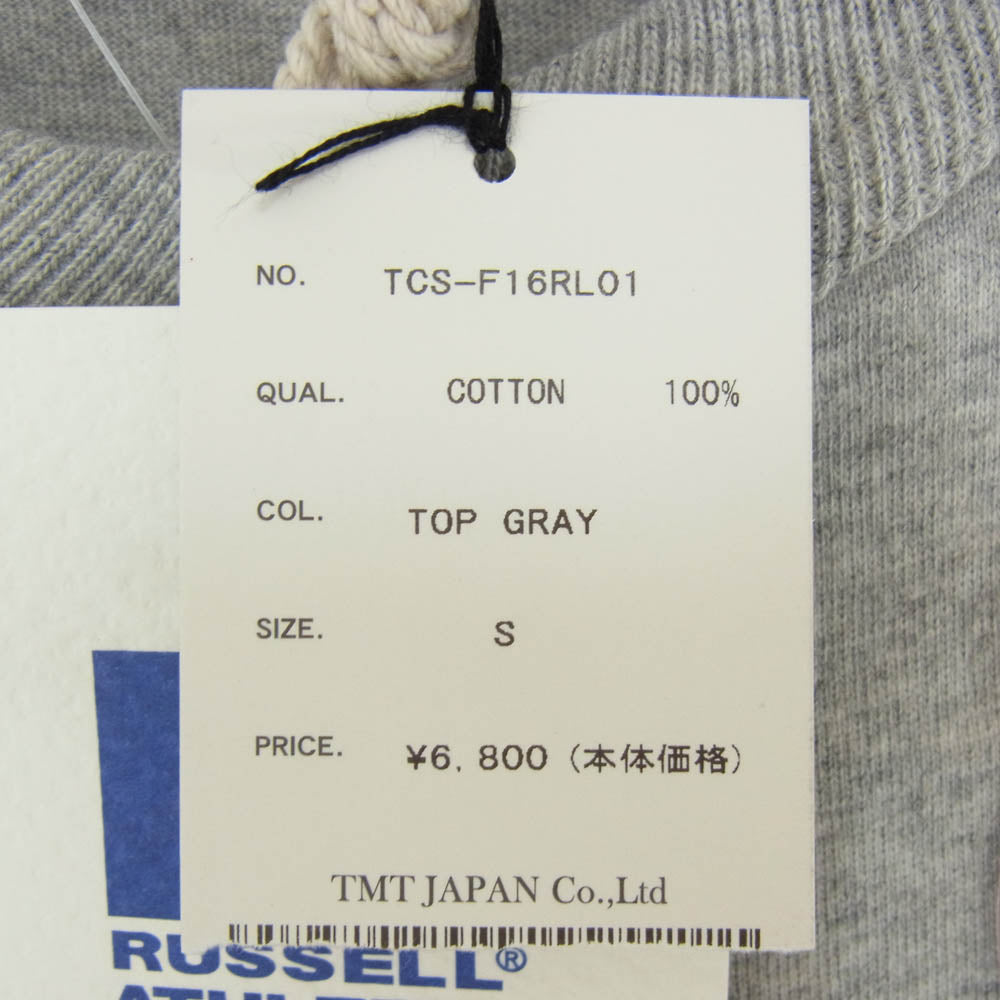 TMT ティーエムティー TCS-F16RL01 BIGHOLIDAY アーチロゴ コットン 半袖 Tシャツ グレー系 S【新古品】【未使用】【中古】
