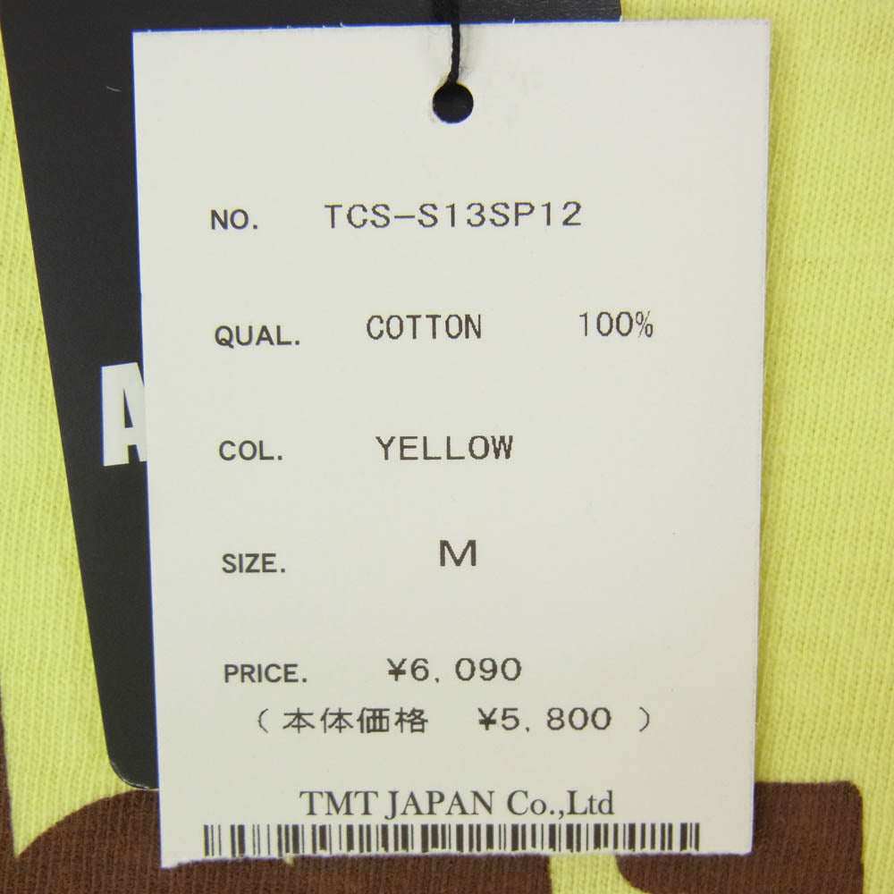 TMT ティーエムティー TCS-S13SP12 BUY BUY BABY ロゴ コットン 半袖 Tシャツ イエロー系 M【新古品】【未使用】【中古】
