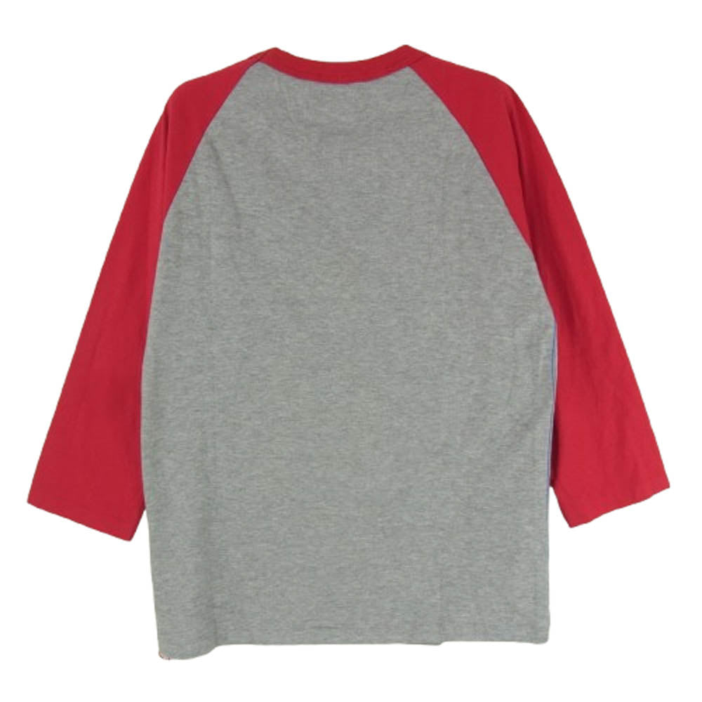 TMT ティーエムティー TCS-S12SP24 1 ロゴ コットン 七分袖 Tシャツ グレー系 レッド系 M【新古品】【未使用】【中古】