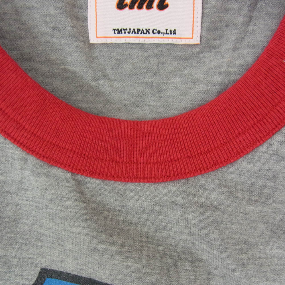 TMT ティーエムティー TCS-S12SP24 1 ロゴ コットン 七分袖 Tシャツ グレー系 レッド系 M【新古品】【未使用】【中古】