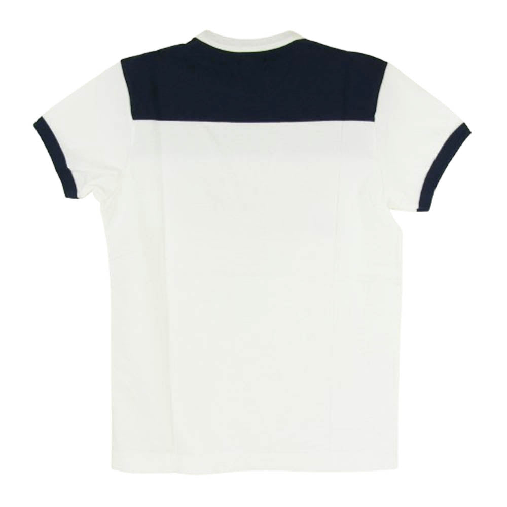 TMT ティーエムティー TCS-S18SP01 PLAY THE LAME ロゴ コットン 半袖 Tシャツ ネイビー系 ホワイト系 S【新古品】【未使用】【中古】