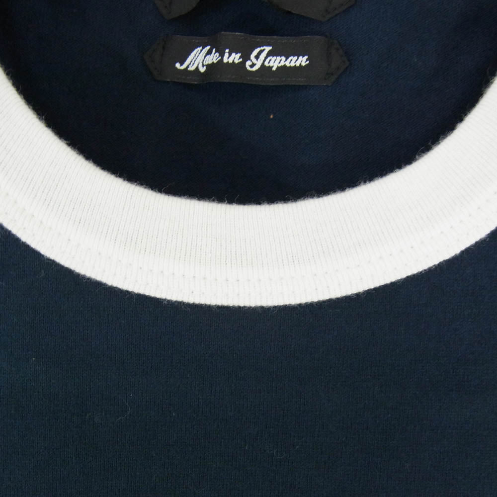 TMT ティーエムティー TCS-S18SP01 PLAY THE LAME ロゴ コットン 半袖 Tシャツ ネイビー系 ホワイト系 S【新古品】【未使用】【中古】