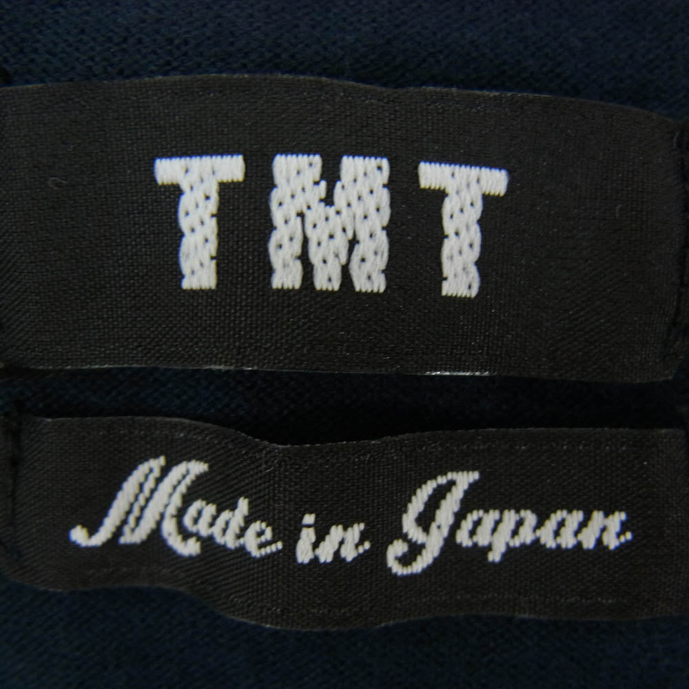 TMT ティーエムティー TCS-S18SP01 PLAY THE LAME ロゴ コットン 半袖 Tシャツ ネイビー系 ホワイト系 S【新古品】【未使用】【中古】