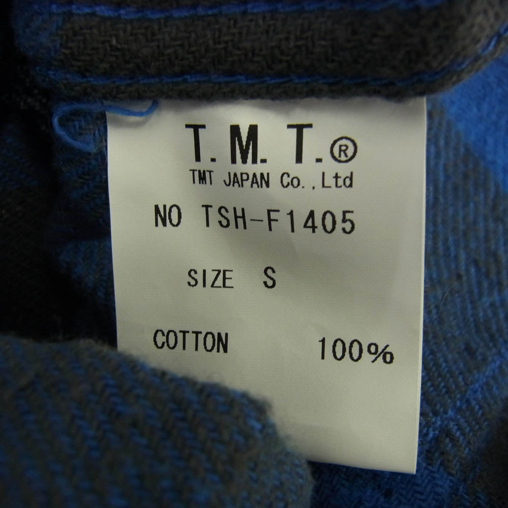 TMT ティーエムティー TSH-F1405 チェック柄 コットン 長袖 シャツ ブルー ブラック系 ブルー系 S【中古】