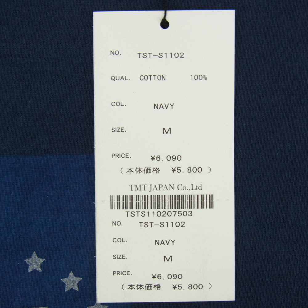 TMT ティーエムティー TST-S1102 1 ロゴ コットン 半袖 Tシャツ ネイビー系 M【新古品】【未使用】【中古】