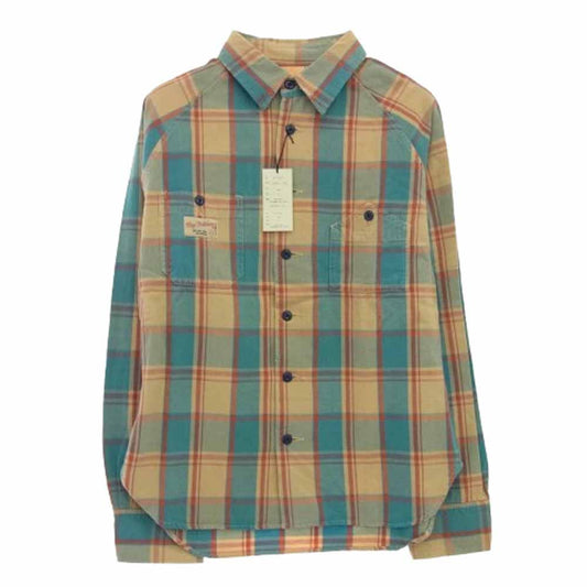 TMT ティーエムティー TSH-S0910 チェック柄 ボタンダウン コットン 長袖 シャツ マルチカラー系 S【新古品】【未使用】【中古】