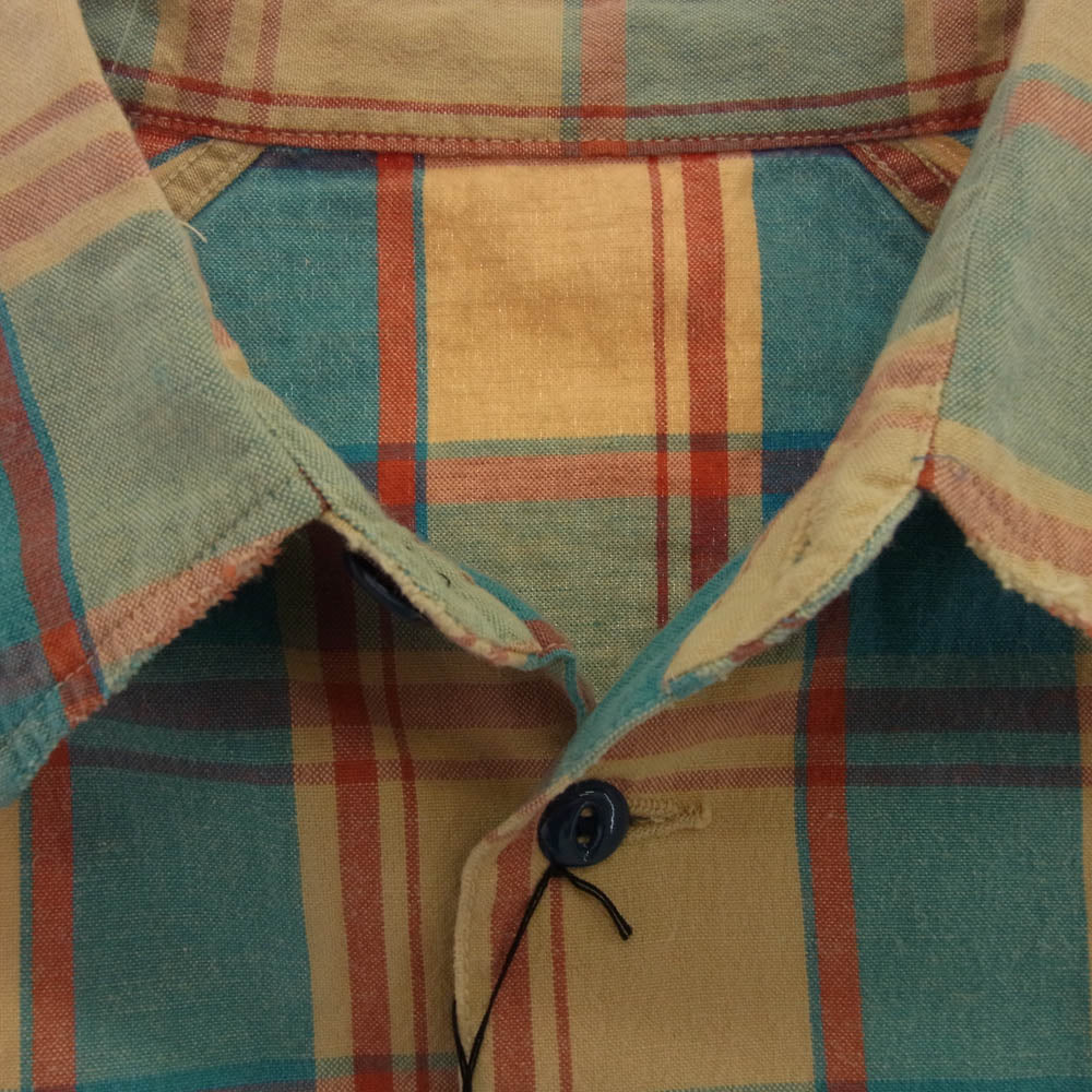 TMT ティーエムティー TSH-S0910 チェック柄 ボタンダウン コットン 長袖 シャツ マルチカラー系 S【新古品】【未使用】【中古】