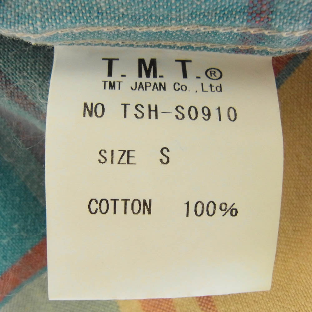TMT ティーエムティー TSH-S0910 チェック柄 ボタンダウン コットン 長袖 シャツ マルチカラー系 S【新古品】【未使用】【中古】