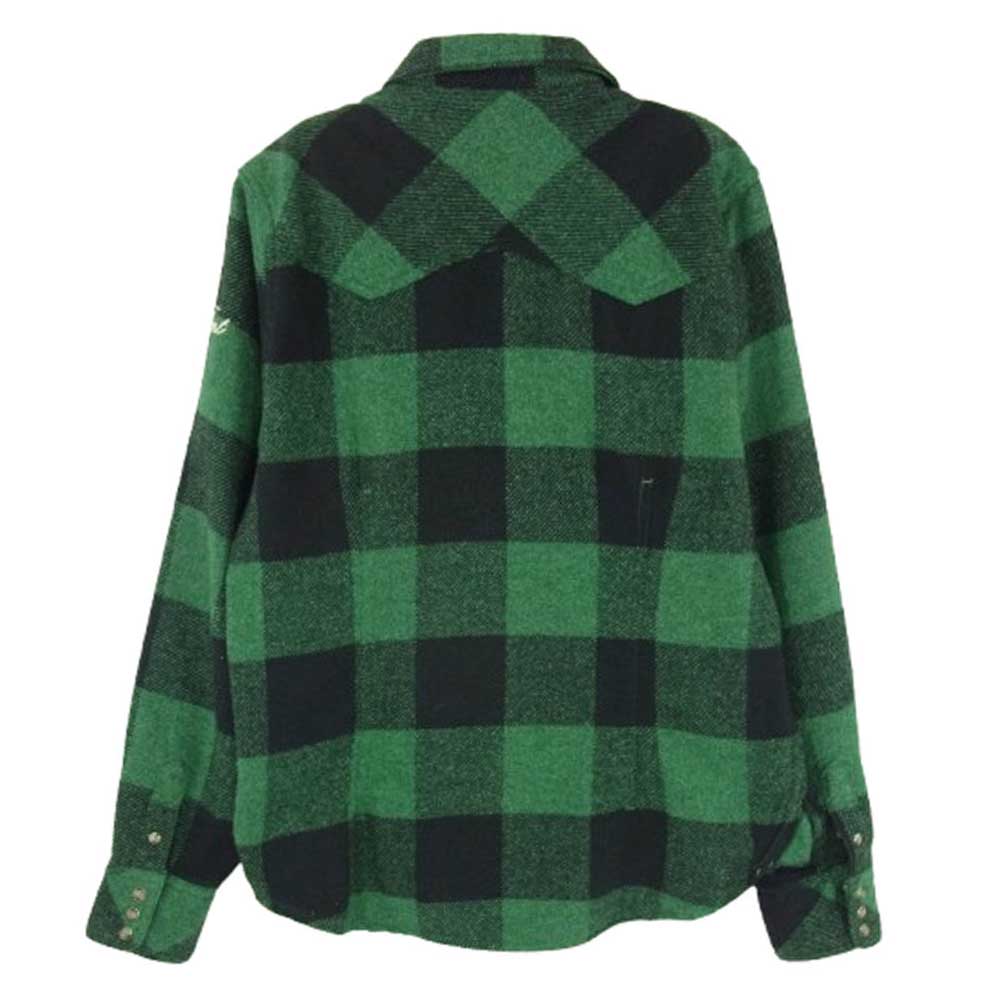 TMT ティーエムティー TSH-F1103 チェック柄 ボタンダウン コットン 長袖 シャツ グリーン系 S【中古】