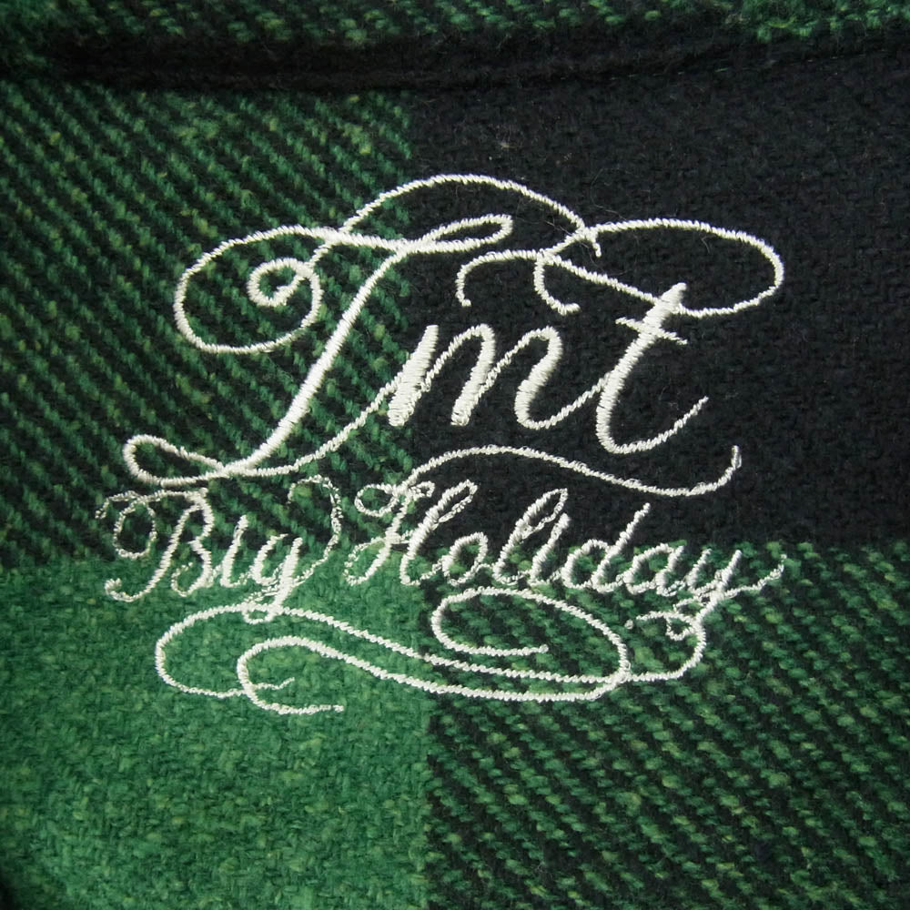 TMT ティーエムティー TSH-F1103 チェック柄 ボタンダウン コットン 長袖 シャツ グリーン系 S【中古】