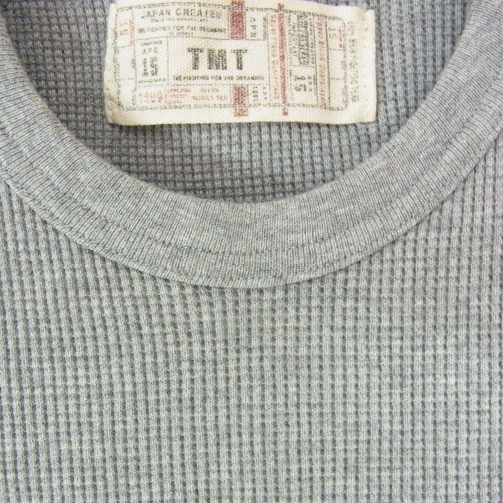 TMT ティーエムティー TCS-S1101 BIGHOLIDAYGYM ロゴ バックプリント コットン 七分袖 Tシャツ グレー系 M【新古品】【未使用】【中古】