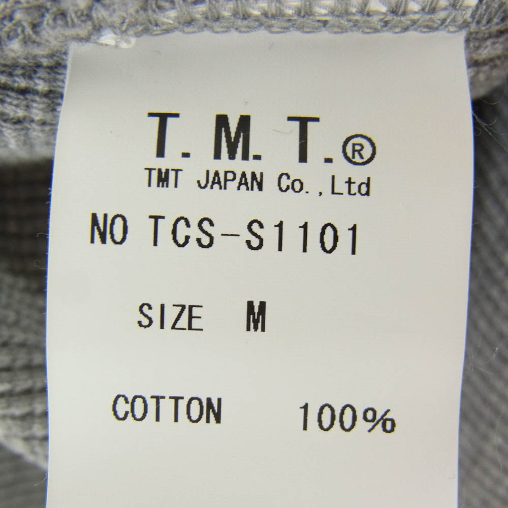 TMT ティーエムティー TCS-S1101 BIGHOLIDAYGYM ロゴ バックプリント コットン 七分袖 Tシャツ グレー系 M【新古品】【未使用】【中古】
