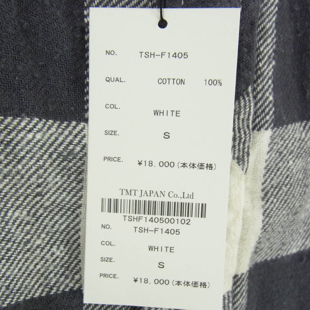 TMT ティーエムティー TSH-F1405 チェック柄 コットン 長袖 シャツ ホワイト ブラック系 S【中古】