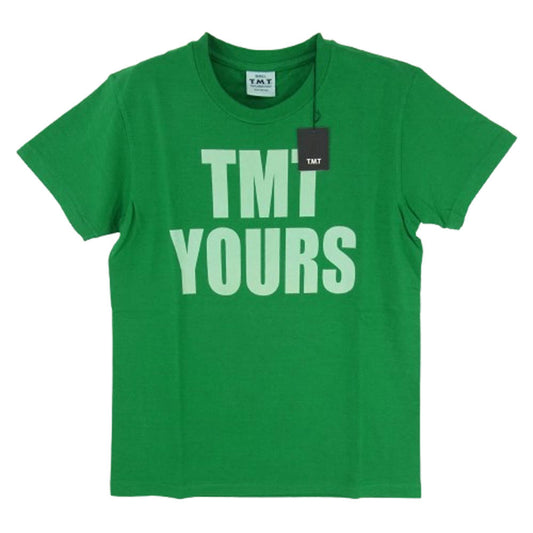 TMT ティーエムティー TCS-F11SP11 TMT YOURS ロゴ コットン 半袖 Tシャツ グリーン系 S【新古品】【未使用】【中古】