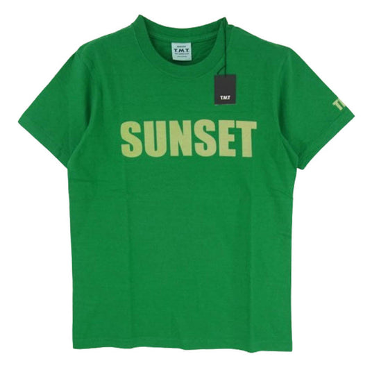 TMT ティーエムティー TCS-S12SP22 SUNSET ロゴ コットン 半袖 Tシャツ グリーン系 M【新古品】【未使用】【中古】
