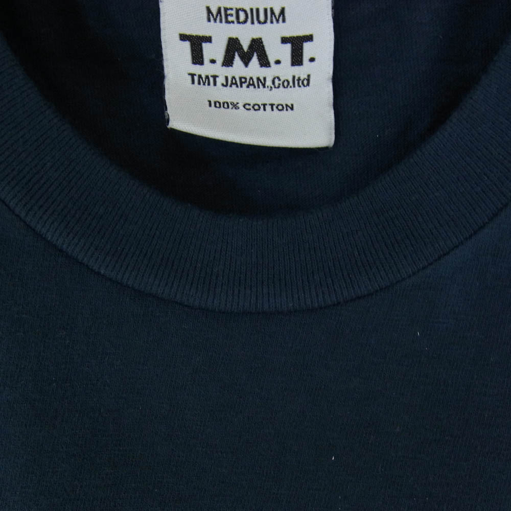 TMT ティーエムティー TCS-S1409 TMT 花柄 ロゴ コットン 半袖 Tシャツ ネイビー系 M【新古品】【未使用】【中古】