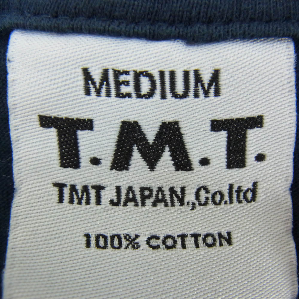 TMT ティーエムティー TCS-S1409 TMT 花柄 ロゴ コットン 半袖 Tシャツ ネイビー系 M【新古品】【未使用】【中古】