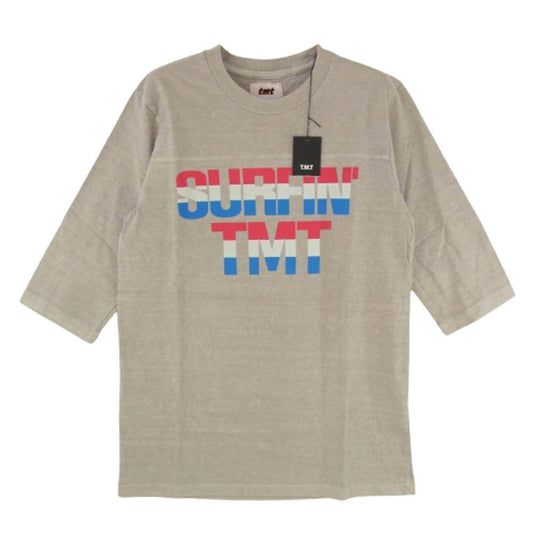 TMT ティーエムティー TCS-S1312 SURFIN’ TMT トリコロール ロゴ コットン 半袖 Tシャツ サンドベージュ S【新古品】【未使用】【中古】