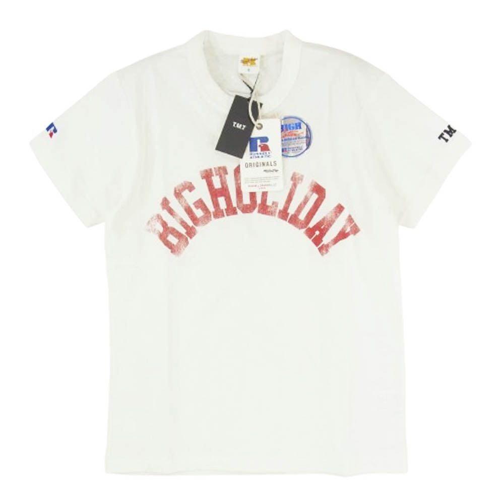 TMT ティーエムティー TCS-F16RLEC01 BIGHOLIDAY アーチ ロゴ コットン 半袖 Tシャツ ホワイト系 S【新古品】【未使用】【中古】