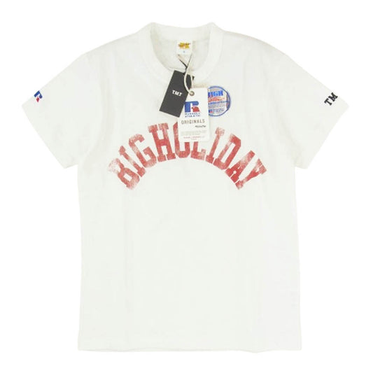 TMT ティーエムティー TCS-F16RLEC01 BIGHOLIDAY アーチ ロゴ コットン 半袖 Tシャツ ホワイト系 S【新古品】【未使用】【中古】