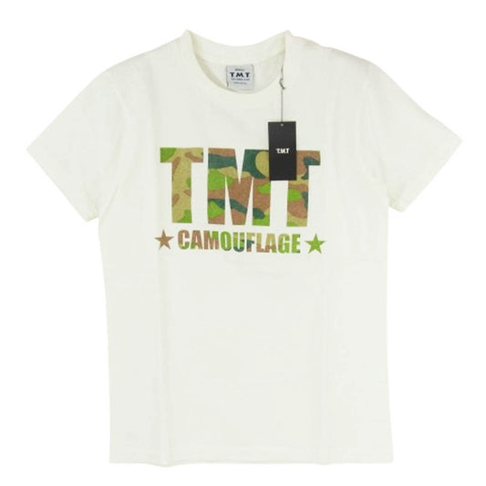 TMT ティーエムティー TCS-S13SP07 TMT CAMOUFLAGE 迷彩柄 ロゴ コットン 半袖 Tシャツ オフホワイト系 S【新古品】【未使用】【中古】