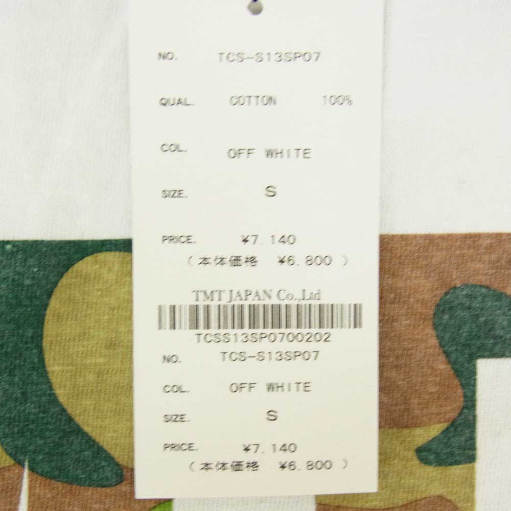 TMT ティーエムティー TCS-S13SP07 TMT CAMOUFLAGE 迷彩柄 ロゴ コットン 半袖 Tシャツ オフホワイト系 S【新古品】【未使用】【中古】