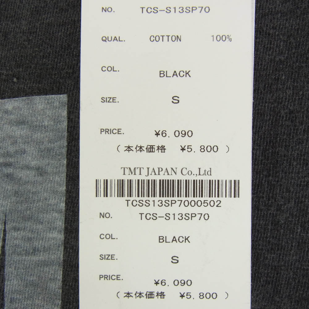 TMT ティーエムティー TCS-S13SP70 TMT YOURS ロゴ コットン 半袖 Tシャツ ブラック系 S【新古品】【未使用】【中古】