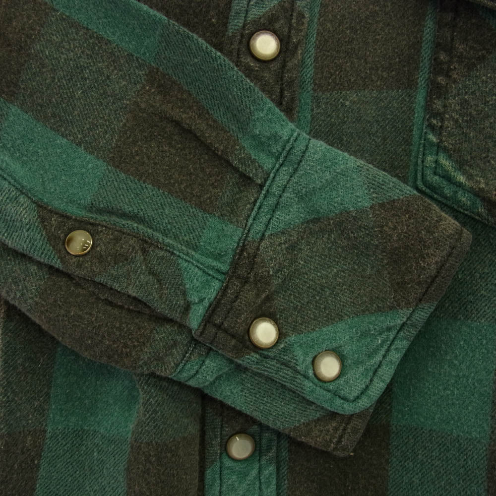 TMT ティーエムティー TSH-S14EC03 チェック柄 ボタンダウン コットン 長袖 シャツ グリーン ブラック系 グリーン系 S【極上美品】【中古】
