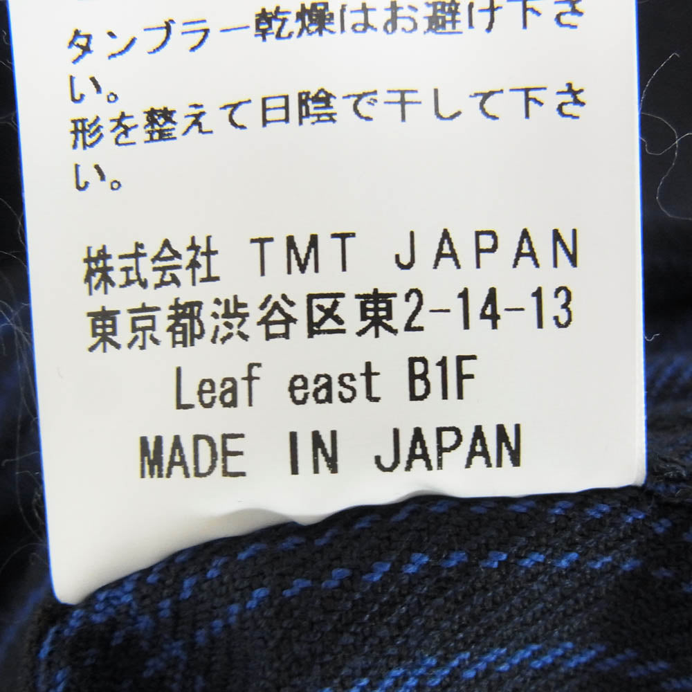 TMT ティーエムティー TSH-F14SP10 オンブレチェック柄 ボタンダウン コットン 長袖 シャツ ブルー系 S【新古品】【未使用】【中古】