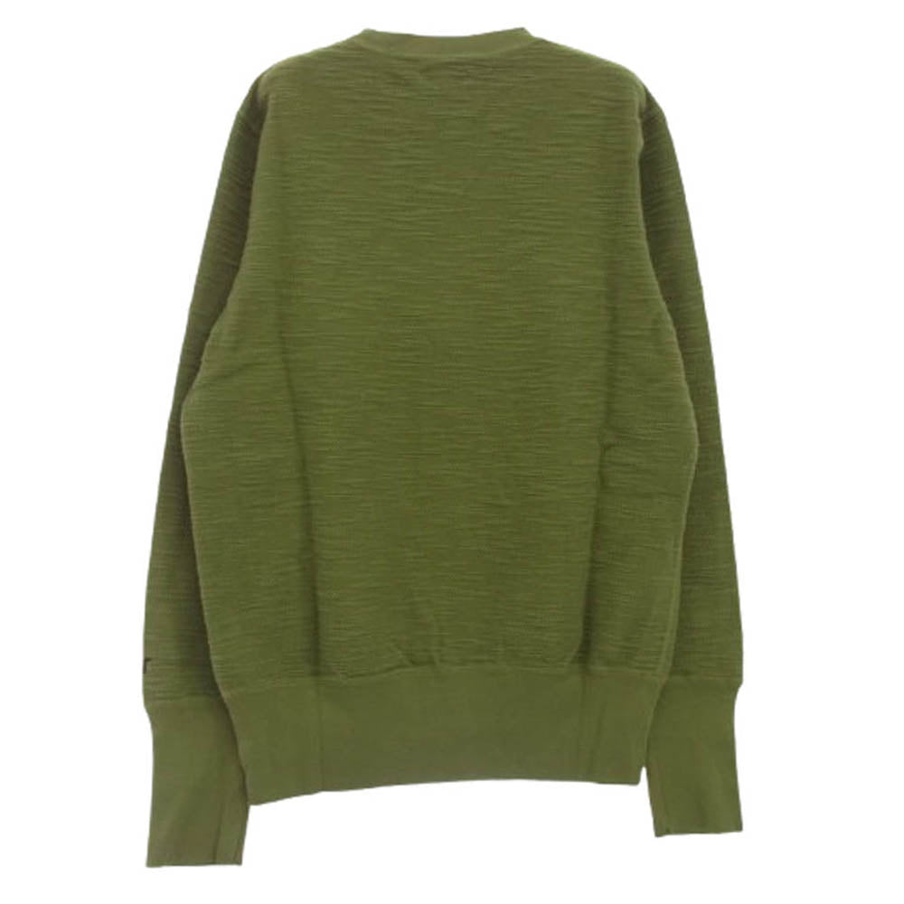 TMT ティーエムティー 袖 ロゴ プリント コットン 長袖 Tシャツ カーキ系 S【新古品】【未使用】【中古】