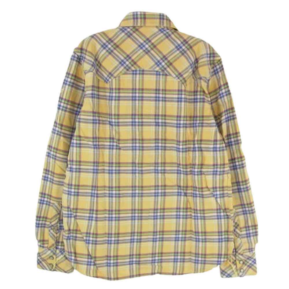 TMT ティーエムティー TSH-F1303 マルチカラー チェック柄 フランネル コットン 長袖 シャツ イエロー系 S【新古品】【未使用】【中古】