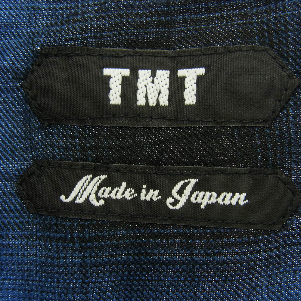 TMT ティーエムティー TSH-S18SP04 チェック柄 コットン 半袖 シャツ ブラック系 ブルー系 S【新古品】【未使用】【中古】