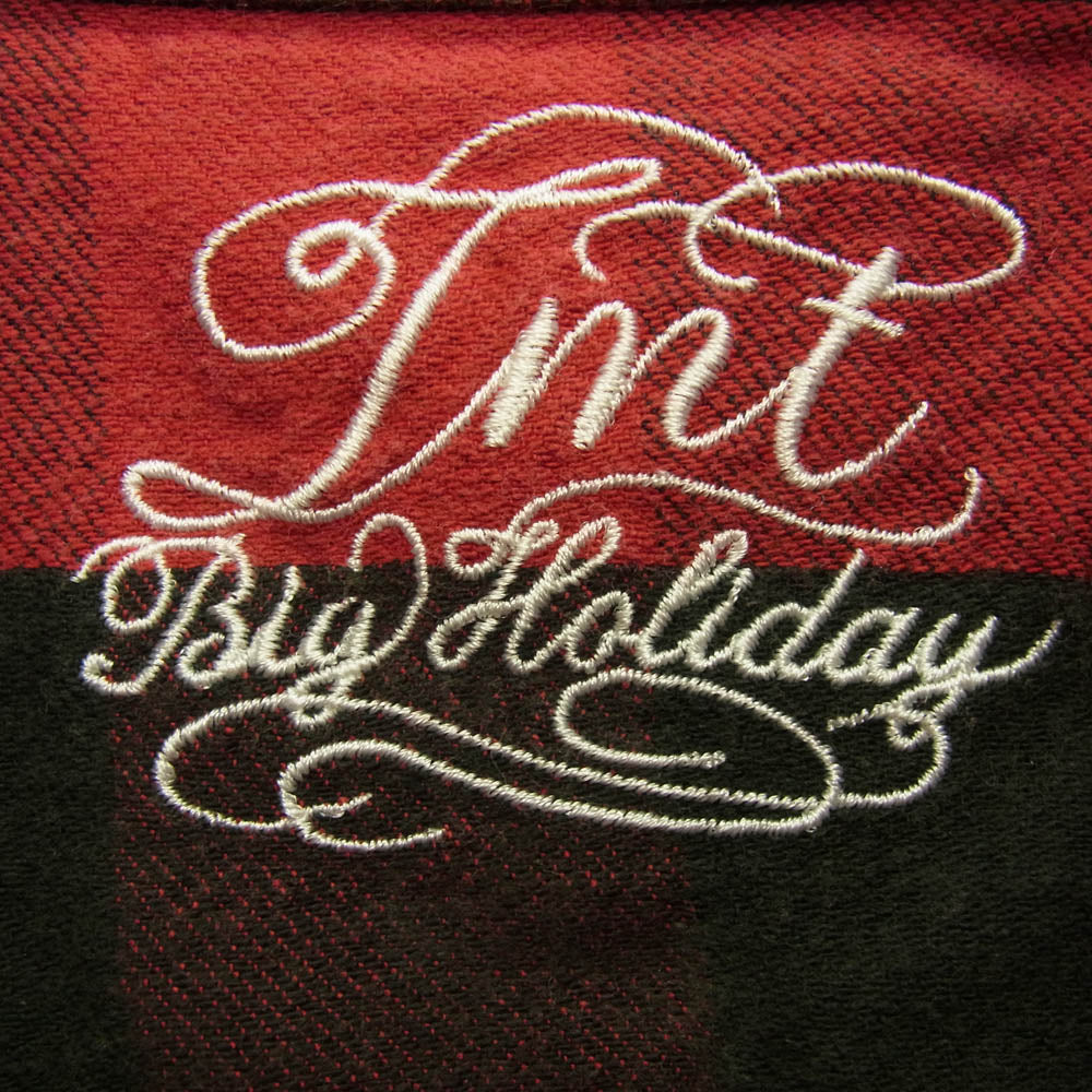 TMT ティーエムティー TSH-S14EC03 チェック柄 ボタンダウン コットン 長袖 シャツ レッド ブラック系 レッド系 S【美品】【中古】