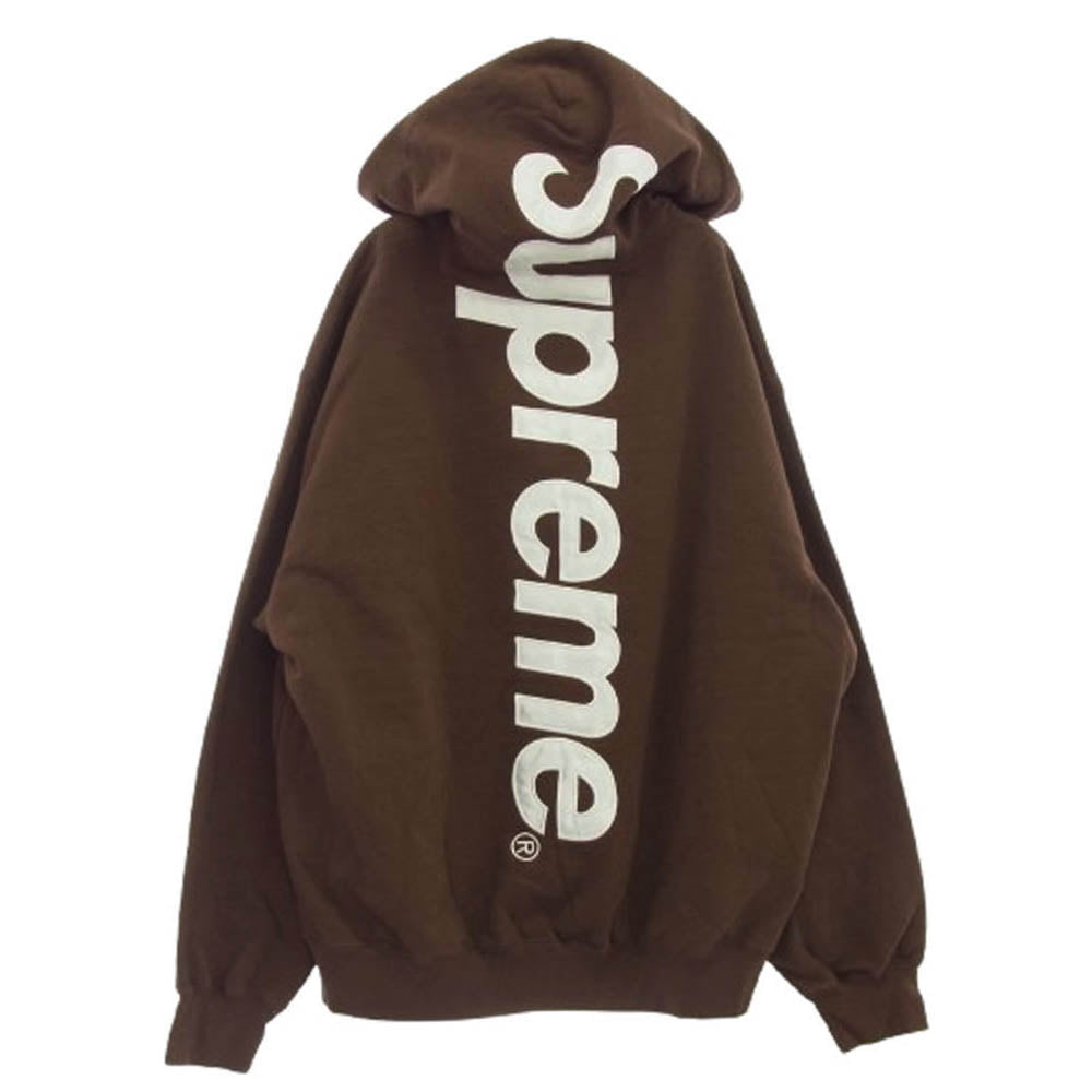 Supreme シュプリーム 24AW Satin Applique Hooded Sweatshirt サテン アップリケ フーデッド スウェットシャツ フーディ パーカー ブラウン系 XL【中古】