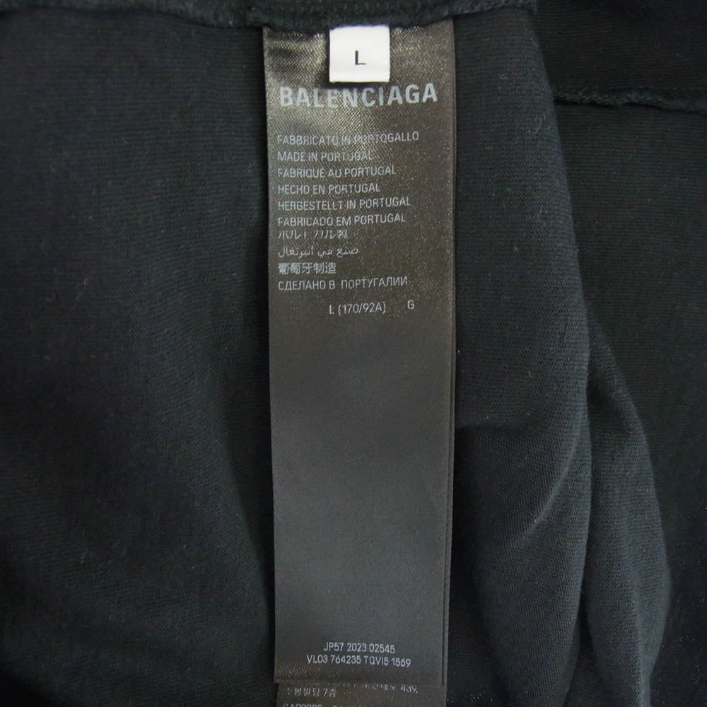 BALENCIAGA バレンシアガ 764235 TQVI5 Political Stencil T-shirt キャンペーンロゴプリント Tシャツ 半袖カットソー ダークグレー系 L【中古】