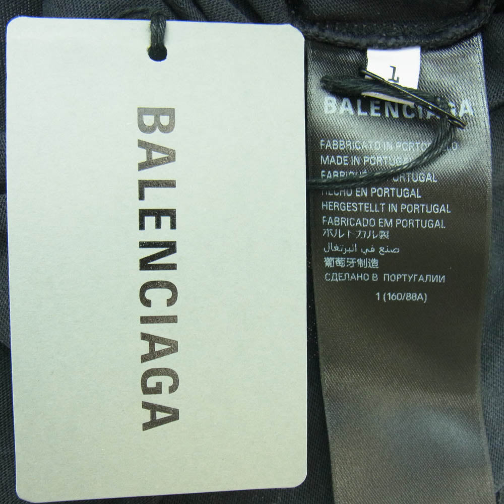 BALENCIAGA バレンシアガ 25SS 787349 TRVS8 Liquefied T-Shirt Oversized リキファイド ロゴ オーバーサイズ Tシャツ 半袖カットソー ダークグレー系 L【中古】