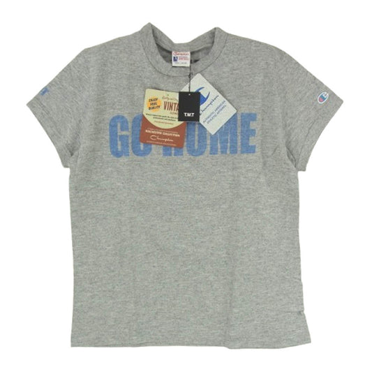 Champion チャンピオン C8-B302 × TMT ティーエムティー GO HOME プリント Tシャツ 半袖カットソー グレー系 S【新古品】【未使用】【中古】