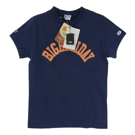 Champion チャンピオン C8-B301 × TMT ティーエムティー プリント Tシャツ 半袖カットソー ネイビー系 S【新古品】【未使用】【中古】