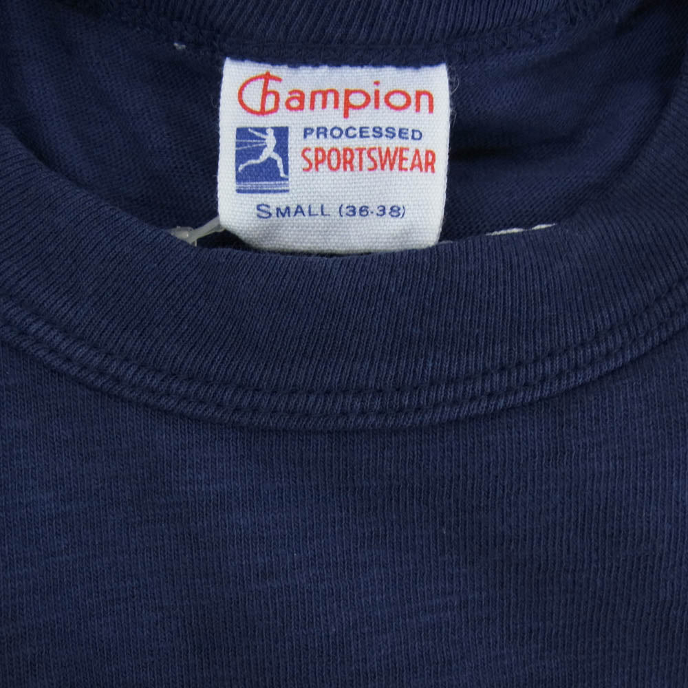 Champion チャンピオン C8-B301 × TMT ティーエムティー プリント Tシャツ 半袖カットソー ネイビー系 S【新古品】【未使用】【中古】