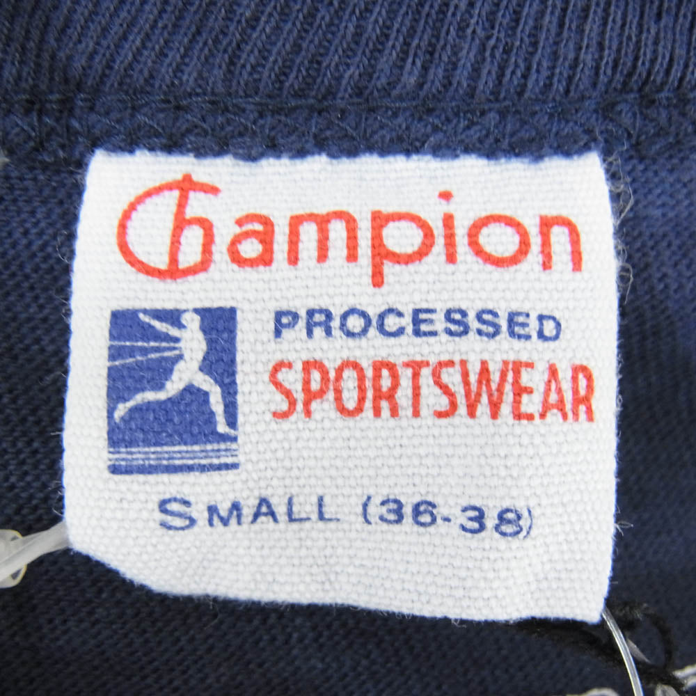 Champion チャンピオン C8-B301 × TMT ティーエムティー プリント Tシャツ 半袖カットソー ネイビー系 S【新古品】【未使用】【中古】