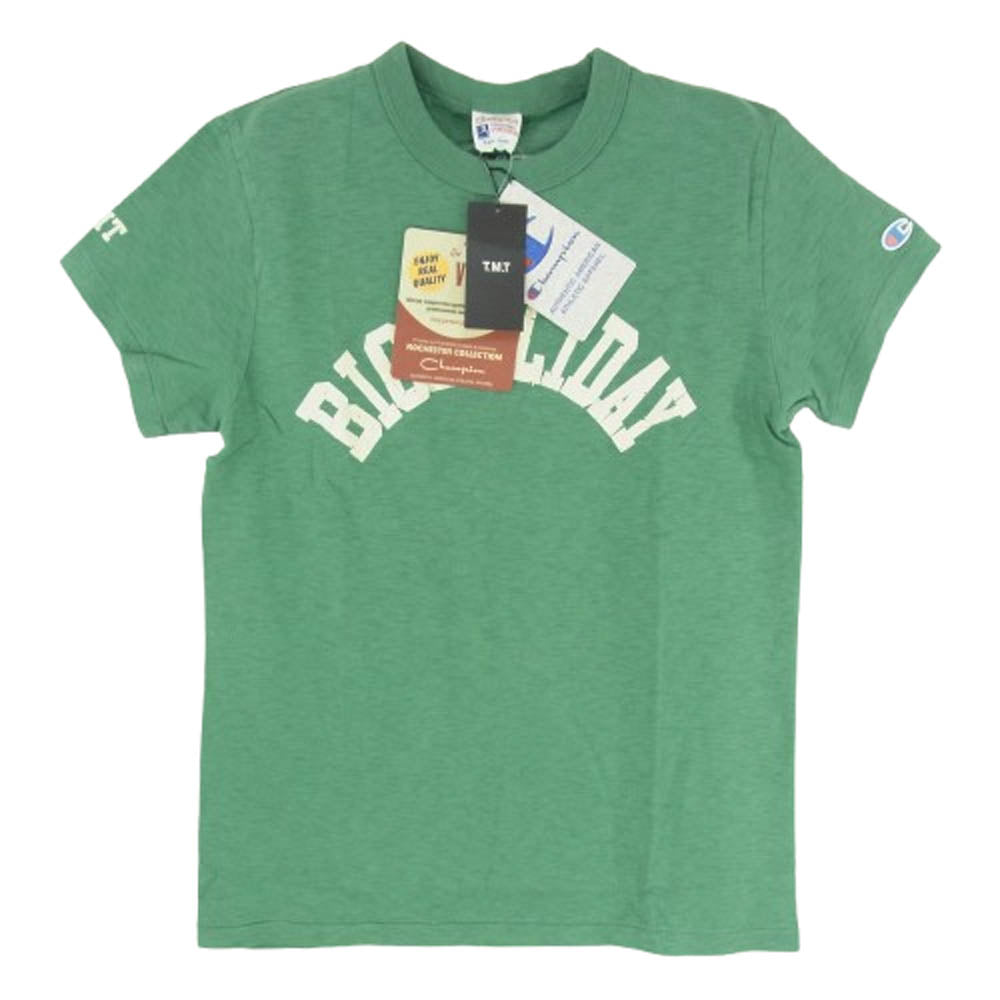 Champion チャンピオン × TMT ティーエムティー プリント Tシャツ 半袖カットソー グリーン系 S【新古品】【未使用】【中古】