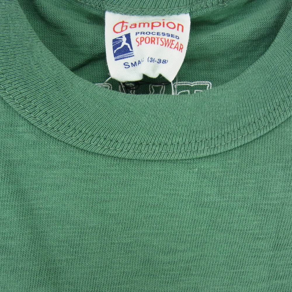 Champion チャンピオン × TMT ティーエムティー プリント Tシャツ 半袖カットソー グリーン系 S【新古品】【未使用】【中古】