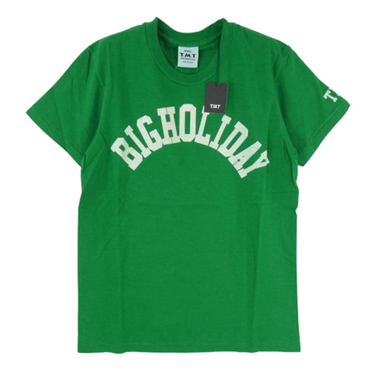 TMT ティーエムティー TST-S11SP24 BIGHOLIDAY アーチ ロゴ コットン 半袖 Tシャツ グリーン系 S【新古品】【未使用】【中古】