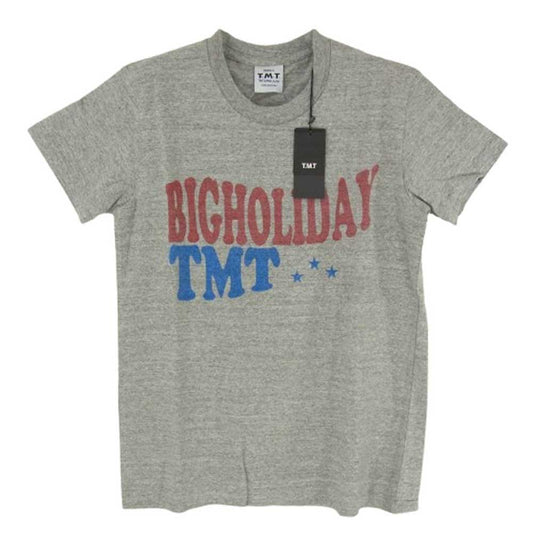 TMT ティーエムティー TCS-S14EC04 BIGHOLIDAY TMT ロゴ コットン 半袖 Tシャツ グレー系 S【新古品】【未使用】【中古】